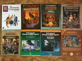 D&d Vintage 8 Pack Modules And Accessories 1981,