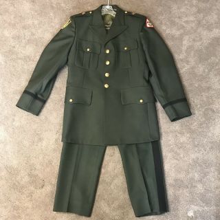 Vintage Us Army Iraq Reserves Military Green Dress Jacket / Pants Marlow White