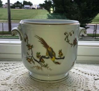 Vintage 5.  5 " Richard Ginori Italy Porcelain Florence Cache Pot Planter Birds Old