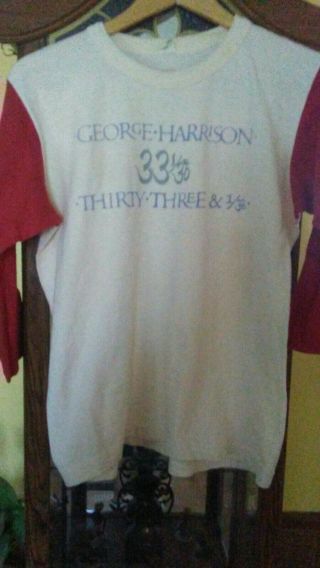 George Harrison 1976 Very Rare Thirty - Three 1/3 Crew Tour Tshirt