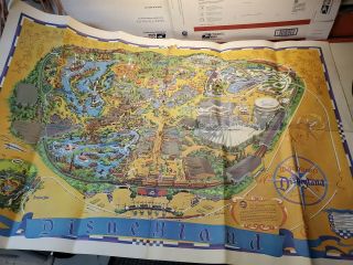 Vintage Walt Disney Disneyland Park Map 1968 Authentic Never Hung Crisp Colors
