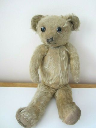 Old Antique Vintage Merrythought Teddy Bear With Button & Label