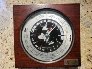 Vintage Seiko World Time Desk Mantel Clock Aviation Transportation