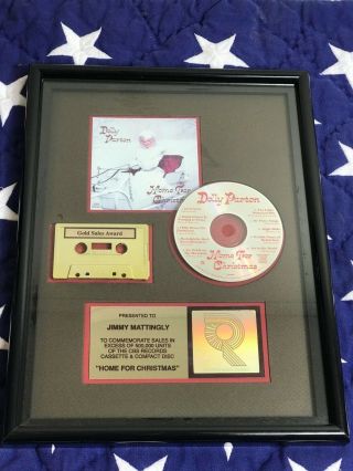 Rare Dolly Parton Riaa 500k Gold Sales Award James Mattingly Home For Christmas