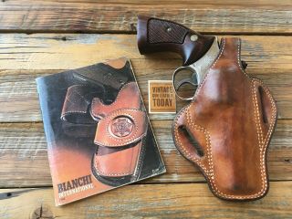Vintage Bianchi Shadow Suede Lined Leather Holster For 4 " S&w K Frame Revolver