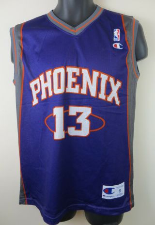 Champion Steve Nash 13 Phoenix Suns Nba Basketball Jersey Vtg Vest Small S