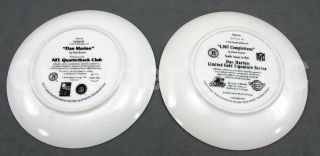 Set of 2 Vintage Dan Marino Porcelain Plates Limited Edition NFL Miami Dolphins 2