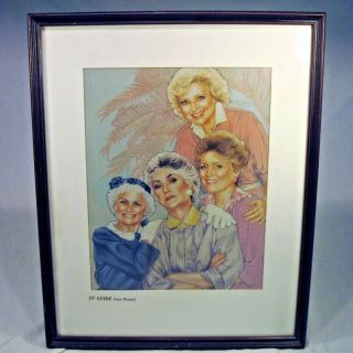 Golden Girls Litho Poster 21 X 16 1987 Tv Guide Cover Portrait Rare Limited