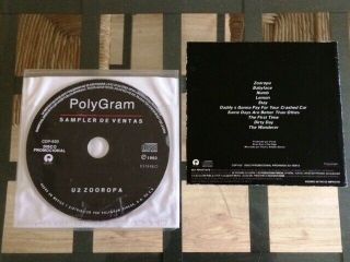 U2: Zooropa - Ultra Rare Mexico PolyGram Promo Sampler CD - Cat No: CDP - 630 3