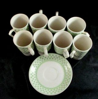 Vintage W Adams & Sons Ironstone Cups and Saucers England 3