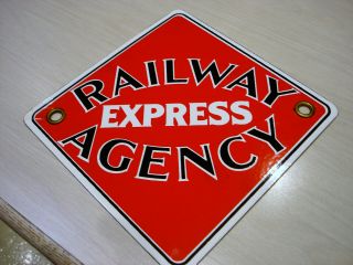 Vintage Railway Express Agency Porcelain Sign - (rea)