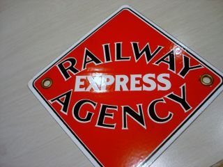 Vintage Railway Express Agency Porcelain Sign - (REA) 2