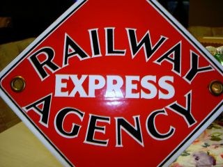 Vintage Railway Express Agency Porcelain Sign - (REA) 3