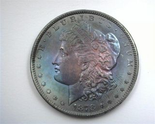 1878 - 7/8tf Morgan Silver Dollar Gem,  Uncirculated Rainbow Very Rare In Gem,