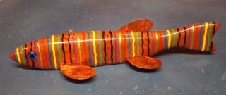 Jay Mcevers Fish Decoy Lure Fishing Folk Art Carved Wood Tackle Spearing Rod Ice