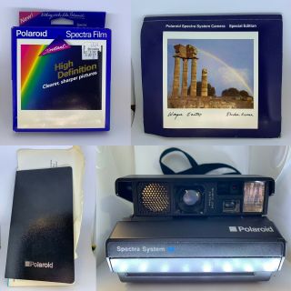 Rare Vintage Polaroid Spectra System Se Instant Camera W/ Film & Books