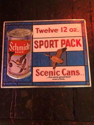 Vintage Schmidt Beer Sport Pack Foil Sign