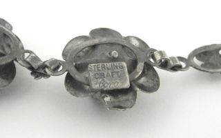 1920 - 40s RARE VINTAGE - CRAFT CORO - STERLING SILVER FLORAL NECKLACE 6