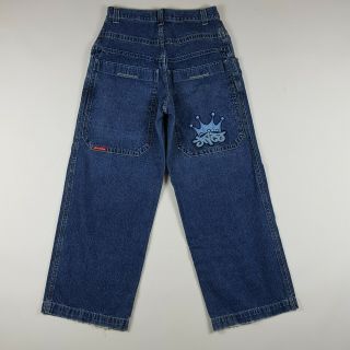 Vintage Jnco Crown Logo Baggy Skater Wide Leg Denim Jeans Men 
