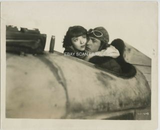Gary Cooper Colleen Moore In Airplane Lilac Time Vintage Photo Aviation
