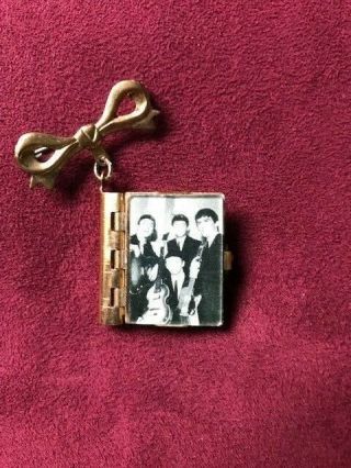 Vintage The Beatles Uk 1963 Miniature Photo Book Album Brooch Pin Badge By Nems