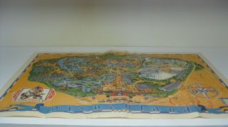 Vintage 1975 Walt Disney Disneyland Wall Map 30 Inches By 44 Inches