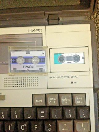 Vintage Epson Hc - 20 Portable Computer with case and tape drive 4
