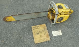 Vintage 44 Mcculloch Chainsaw - 1958 Direct Drive Barn Find
