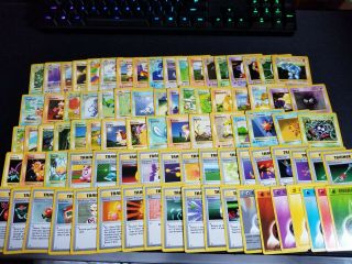 Complete Shadowless Rare,  Uncommon And Common Base Set,  Pokemon,  Lp - Nm