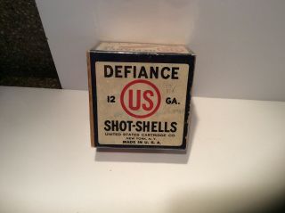 Defiance Empty Shotgun Shell Box 12 Gauge.  U.  S.  Cartridge Company York,  Ny