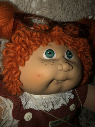 1985 CABBAGE PATCH KIDS JESMAR Doll Pacifier/Dimples/Glasses/Red Hair/Freckles 4
