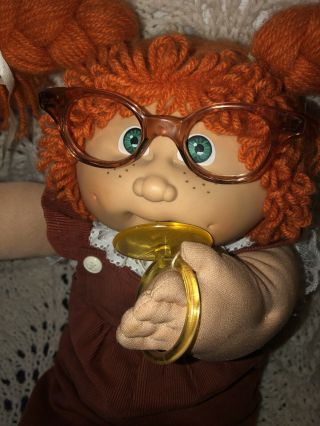 1985 CABBAGE PATCH KIDS JESMAR Doll Pacifier/Dimples/Glasses/Red Hair/Freckles 6