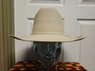 Vintage Wild West Outfitters Western Cowboy Hat 7 1/4 6x Beaver Beige Grunge