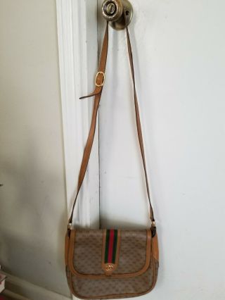 Vintage Gucci Gg Red & Green Stripe Handbag