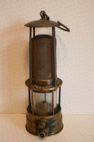 Rare Vintage Miners Lamp.  Eccles Protector Clanny With Gauze Chimney.  Ex Cond.
