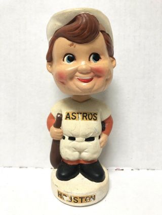 Vintage 1960s Houston Astros Bobble Head Nodder Doll Standing On White Base