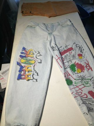 Cross Colours B - Boys Vintage Hip Hop Jeans Men ' s size 36 with Sticker 2