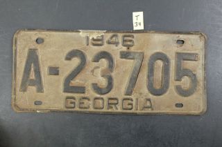 Vintage 1946 Georgia License Plate A - 23705 Peach State (t - 34