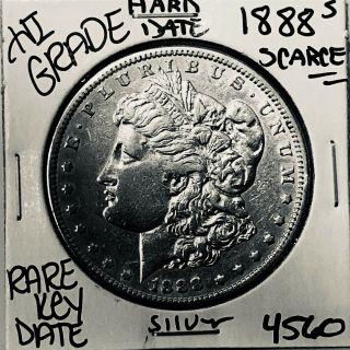 1888 S Morgan Silver Dollar Hi Grade U.  S.  Rare Key Coin 4560