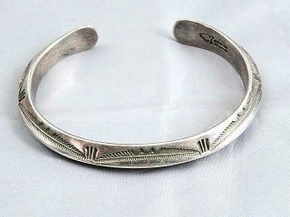 Vintage Navajo Sterling Silver Cuff Bracelet Signed Jim Williams