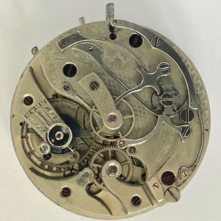 Antique Unsigned Chronograph Pocket Watch Movement With Dial And Hands