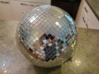 Vintage 1970s Large Disco Mirrored Hanging Dance Floor Ball