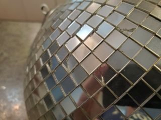 Vintage 1970s Large DISCO Mirrored Hanging Dance Floor Ball 4