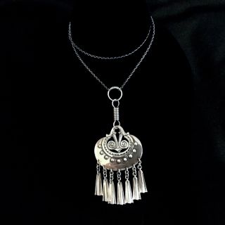Vintage Sterling Silver Scandinavian Necklace - Pendant From 1950 - 1970s