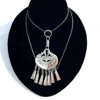 VINTAGE STERLING SILVER SCANDINAVIAN NECKLACE - PENDANT FROM 1950 - 1970S 3