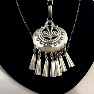 VINTAGE STERLING SILVER SCANDINAVIAN NECKLACE - PENDANT FROM 1950 - 1970S 5