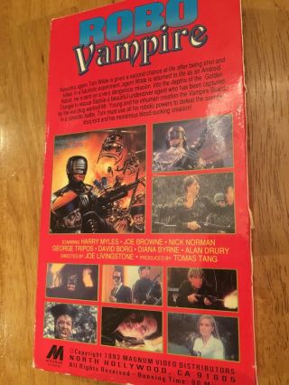 Robo Vampire (VHS 1993) Magnum Video.  Front Row Entertainment Rare OOP VHS 2