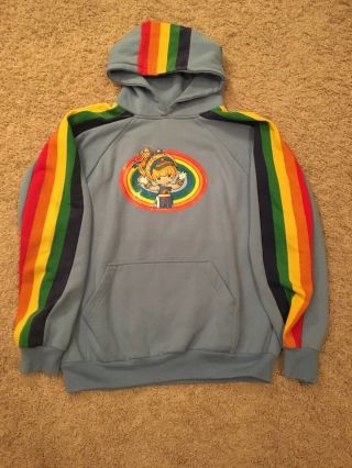 Vintage Rainbow Brite Hoodie Sweatshirt Sz Large Women’s 80’s 90’s