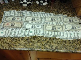 49 Lightly Circulated 1976 Rare Two Dollar Bill $2 Non Consecutive With