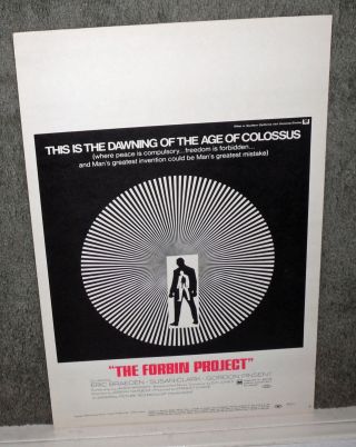 Colossus The Forbin Project Rare 1970 Rolled Movie Poster Eric Braeden